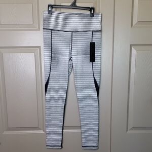 NWT Mono B Striped Black & White Leggings size Large